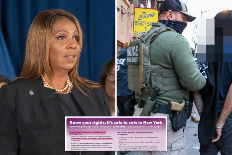 AG James warns armed ICE and CBP agents are barred from NY polls: ‘No eligible New Yorker should stay home’