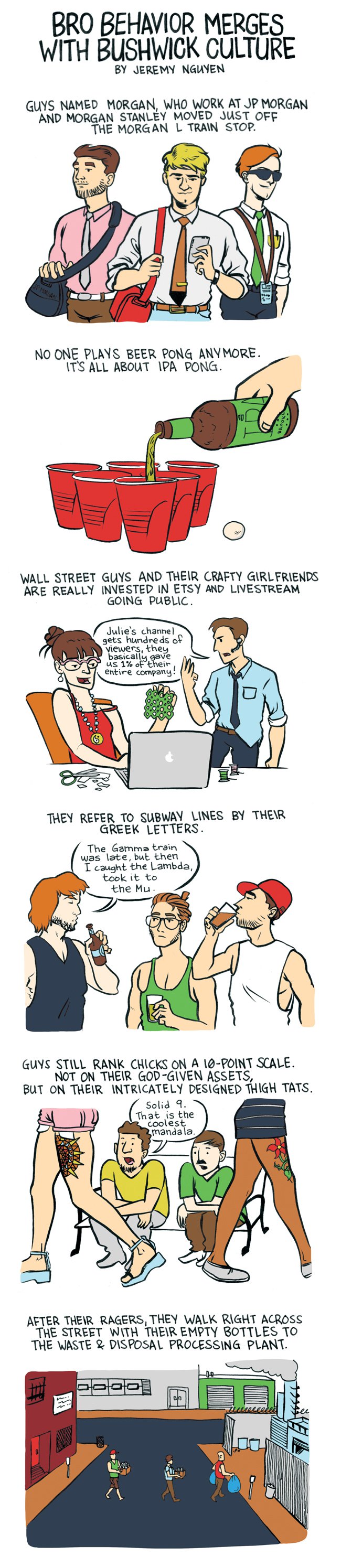Bro Behavior is Merging with Bushwick Culture: a comic by Jeremy Nguyen