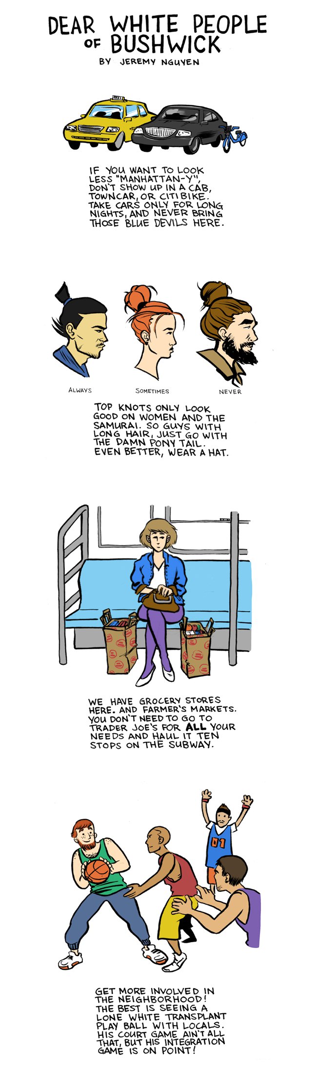Dear White People of Bushwick: a comic by Jeremy Nguyen