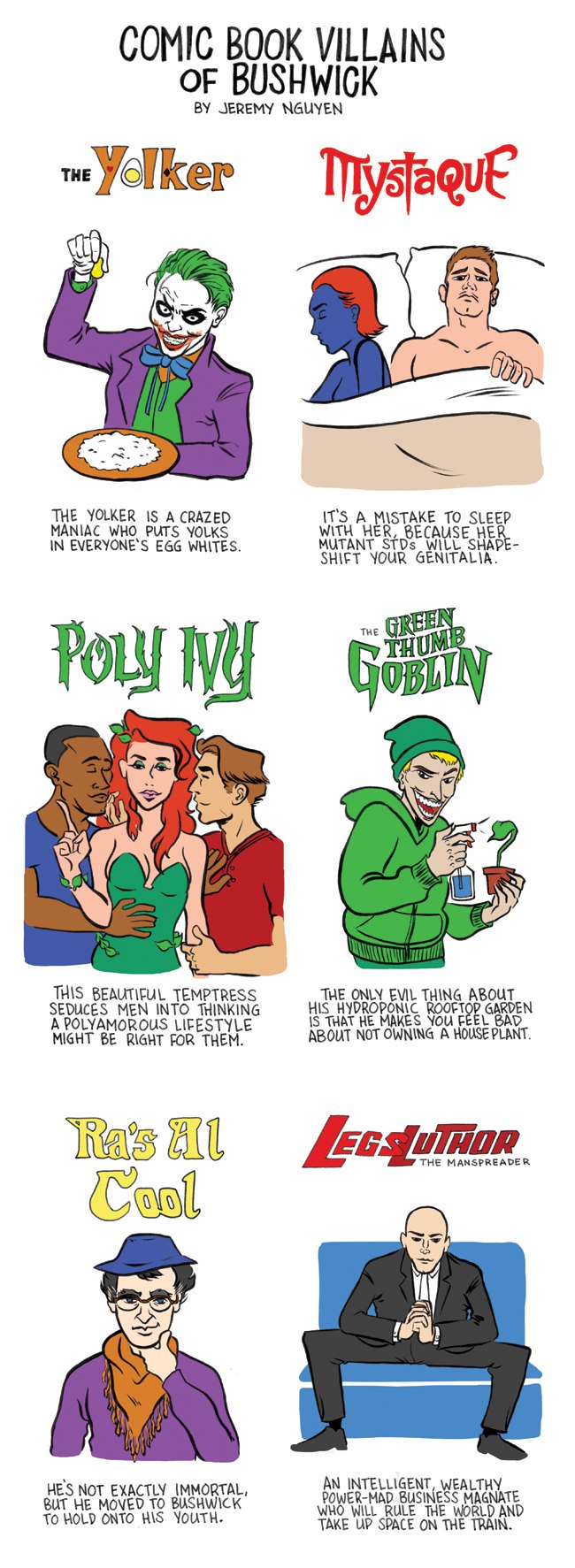 The Yolker and Other Comic Book Villains of Bushwick Strike Again!: a comic by Jeremy Nguyen