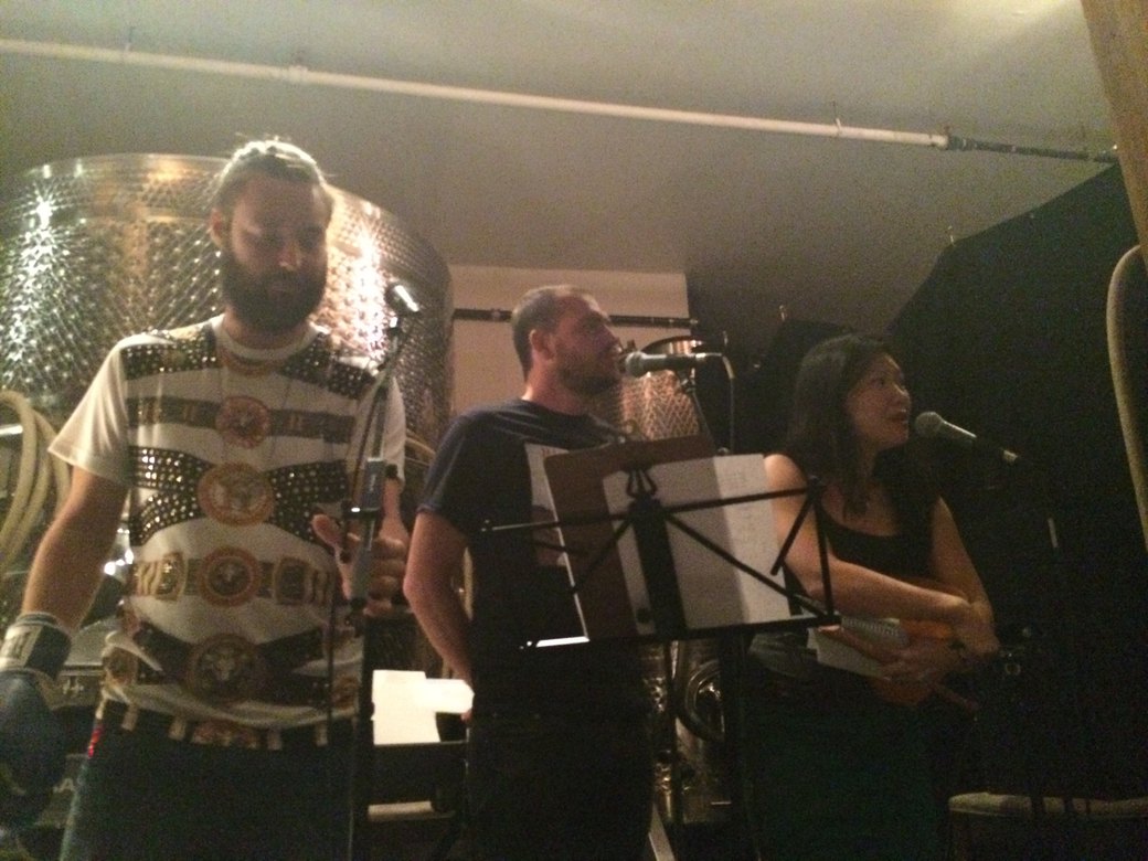 Swedish Bushwick book club founders Thomas Teller and Kristian Carlsson and Susan Hwang, Bushwick Bookclub founder.