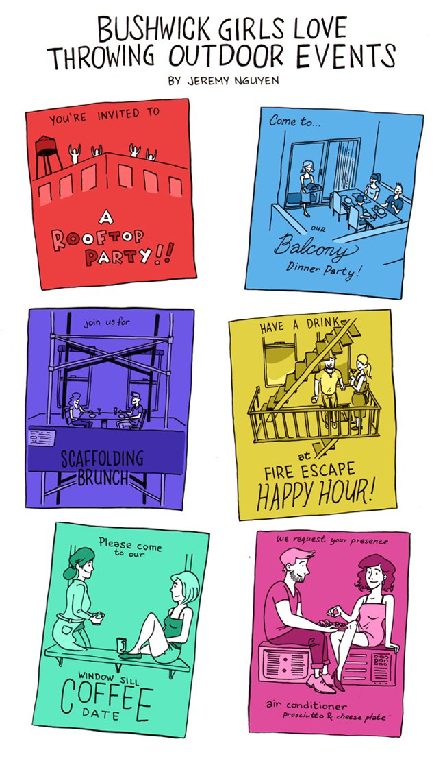 Bushwick Girls Love Outdoor Events: a comic by Jeremy Nguyen