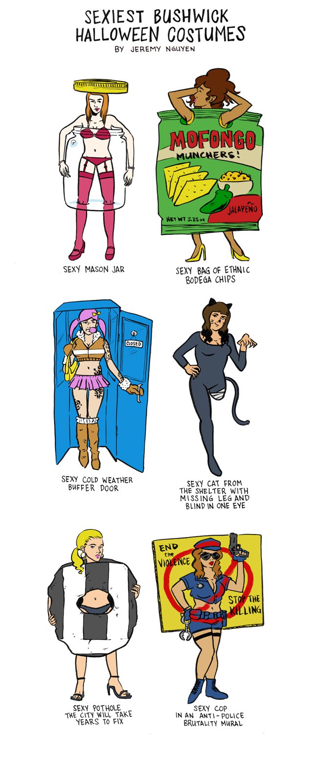 Sexiest Costume Ideas For a Very Bushwick Halloween: a comic by Jeremy Nguyen
