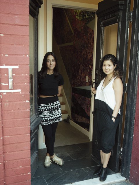 The Hollows founders Piril Gunduz and Jessica Kingdon outside their gallery space. Photo by Alonzo Maciel.