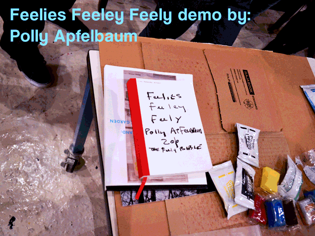 Polly Apfelbaum, studio visit with MasterDabblers (GIF and photos courtesy of Danielle Kalamaras for Bushwick Daily)