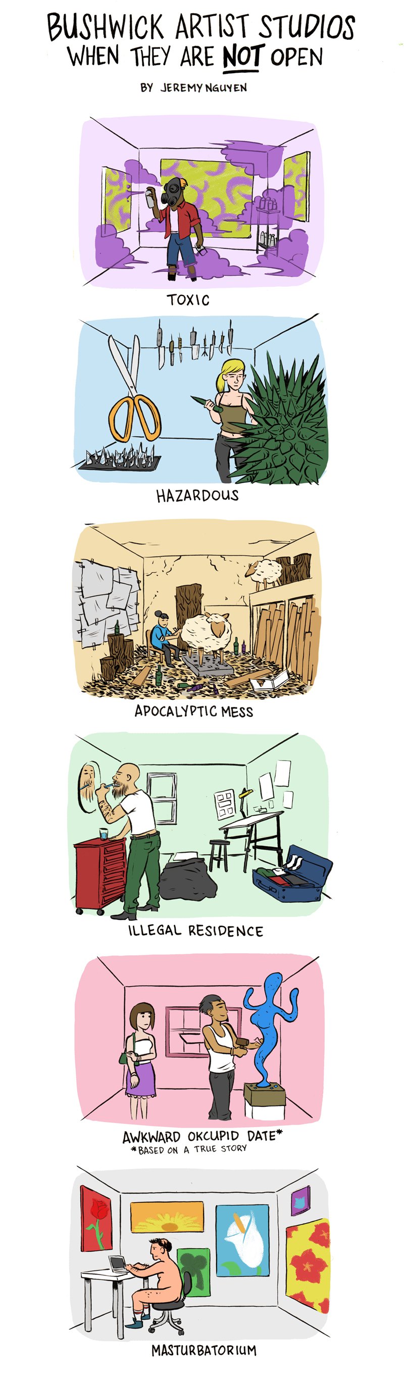 Take a Peek Inside Bushwick Studios When They Are NOT Open: a comic by Jeremy Nguyen