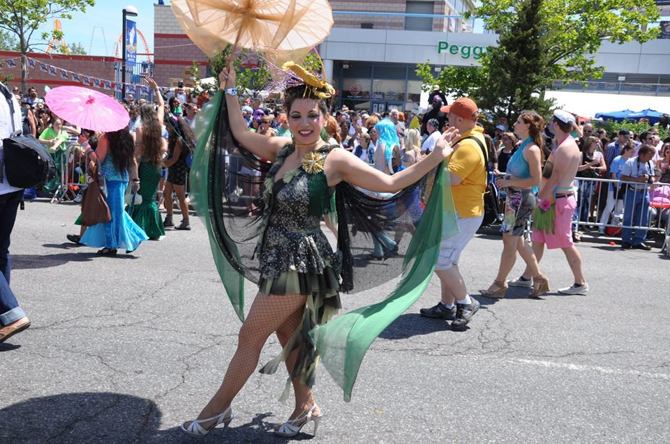 Bushwick's very own Darcey Leonard, doing her thing at The Mermaid Parade on Saturday.