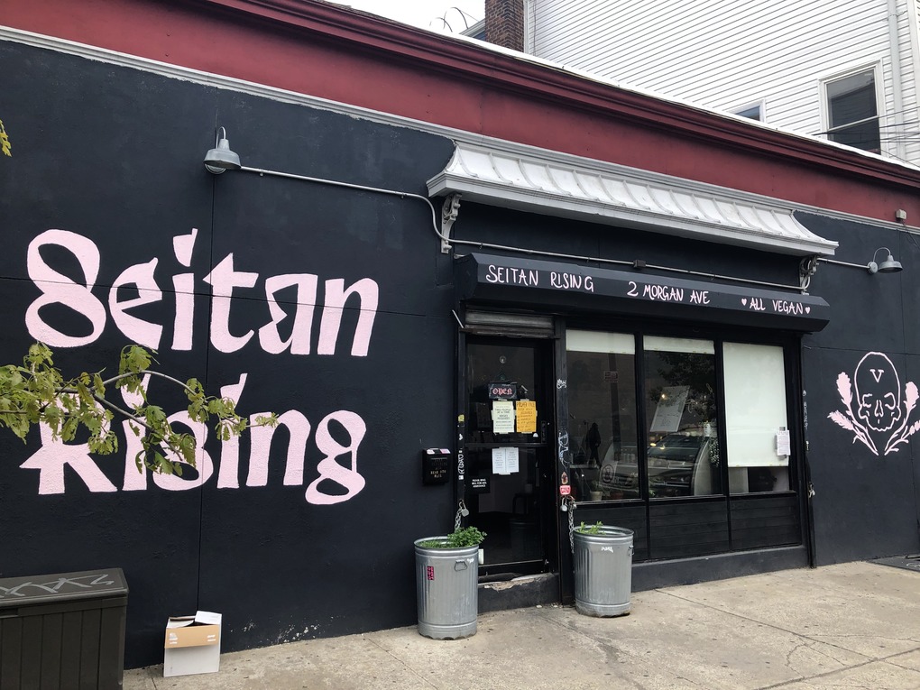 Seitan Rising storefront on Morgan Avenue