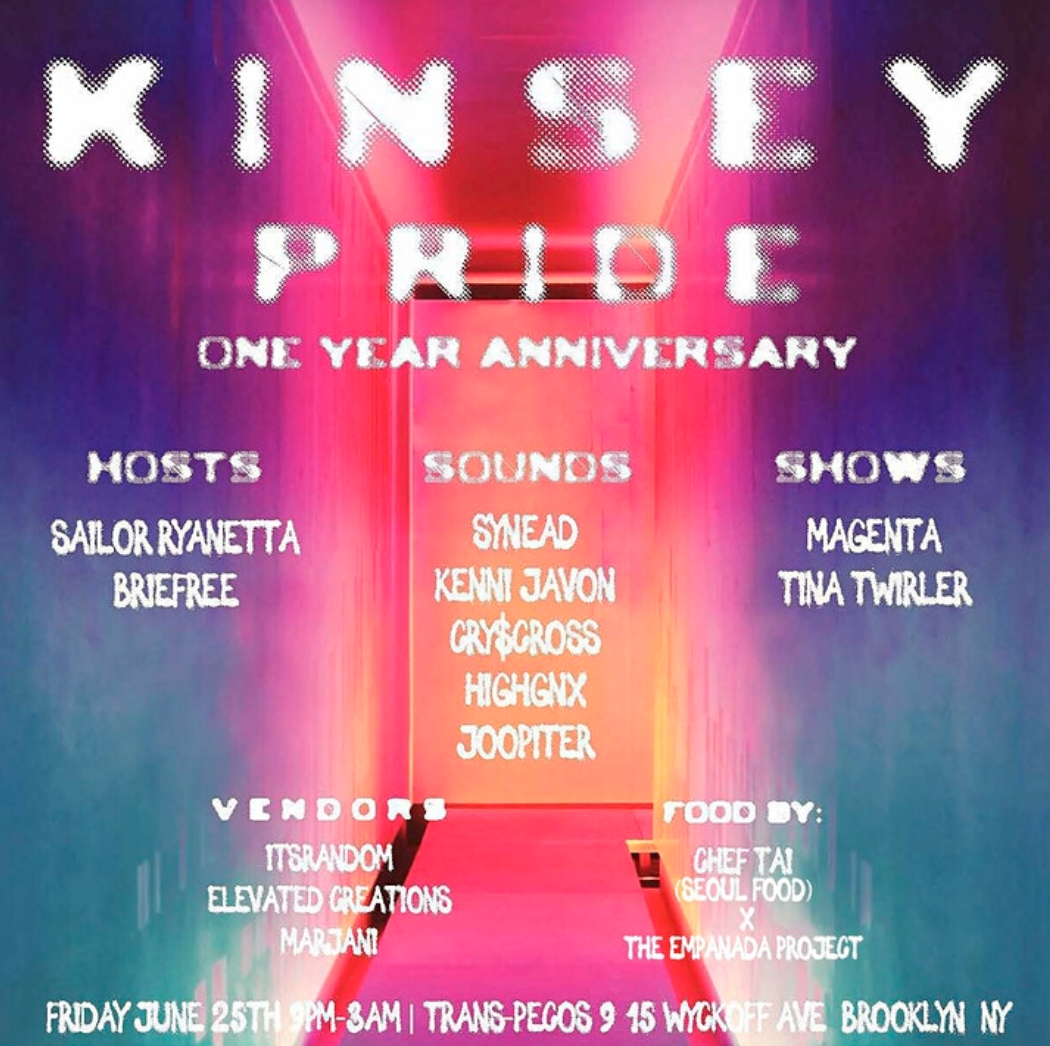 Flyer for a pride themed party at Trans-Pecos.