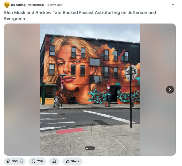 Elon Musk backed mural of murdered Ukrainian refugee Iryna Zarutska divides Bushwick
