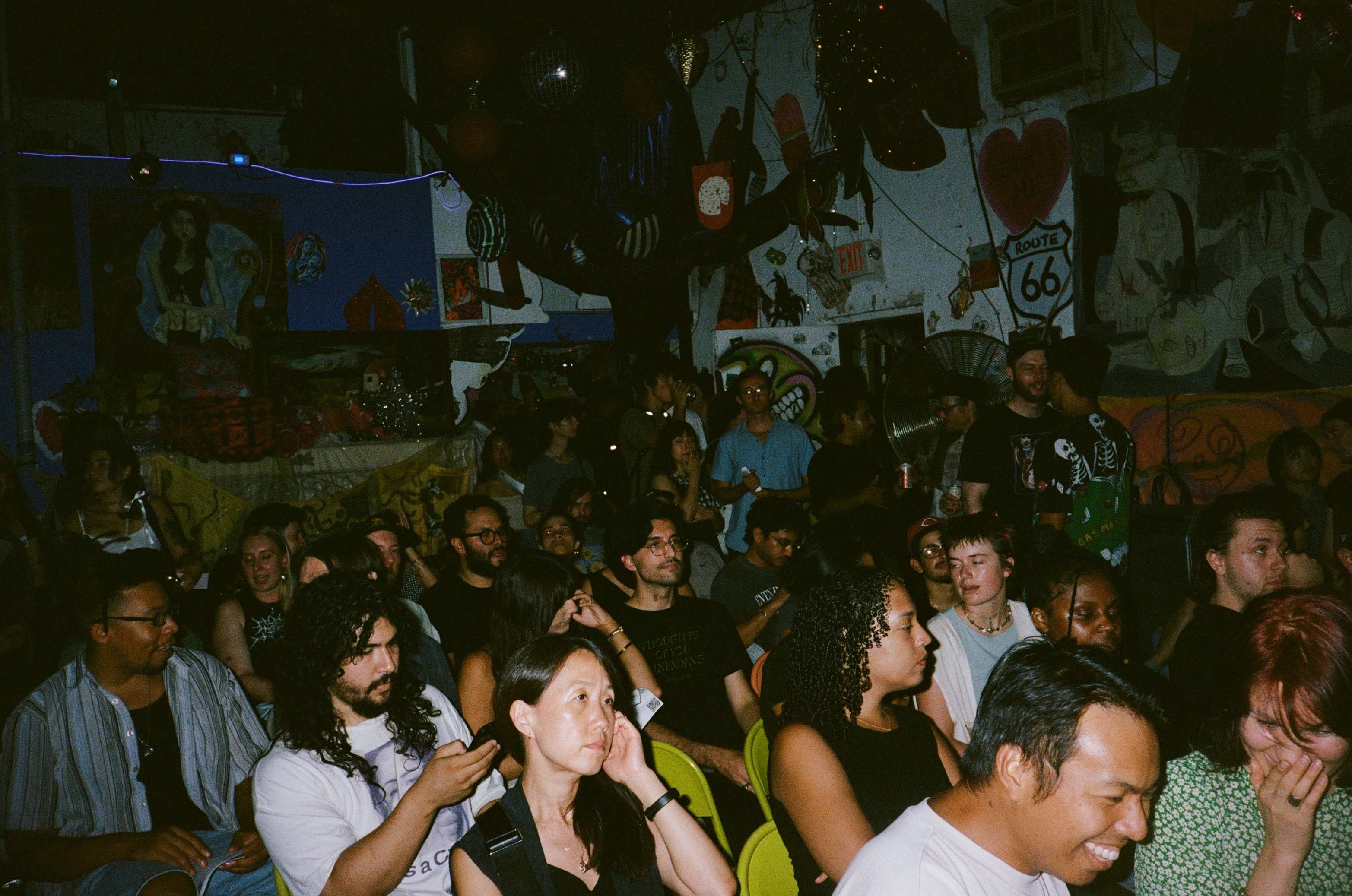 Audience watching films at a previous Longshot Cinema screening