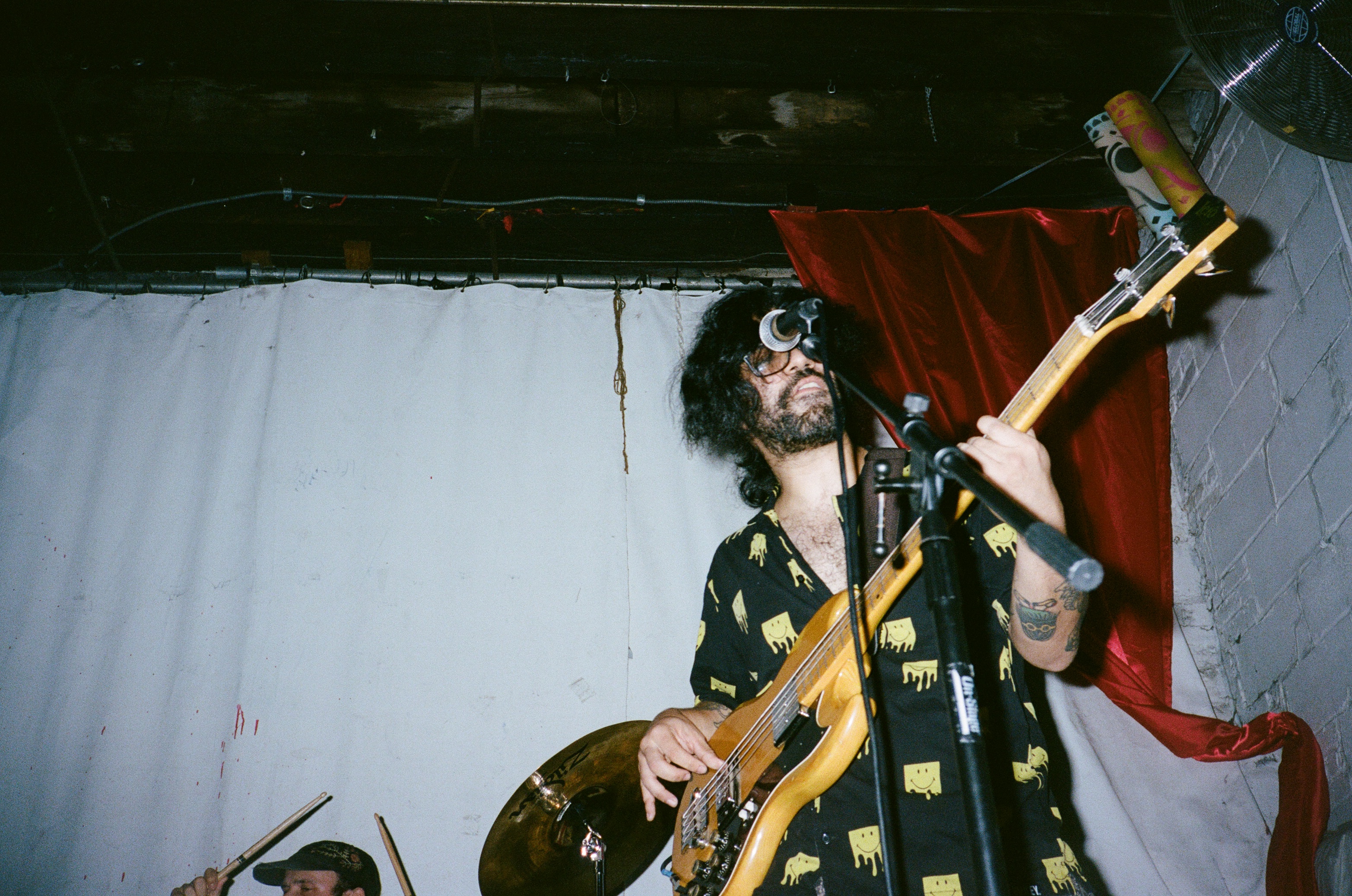 Musician performing at Longshot Cinema event