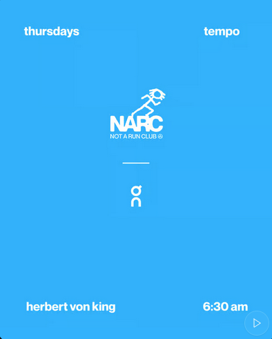 NARC Office Hours Tempo Thursdays run club flyer