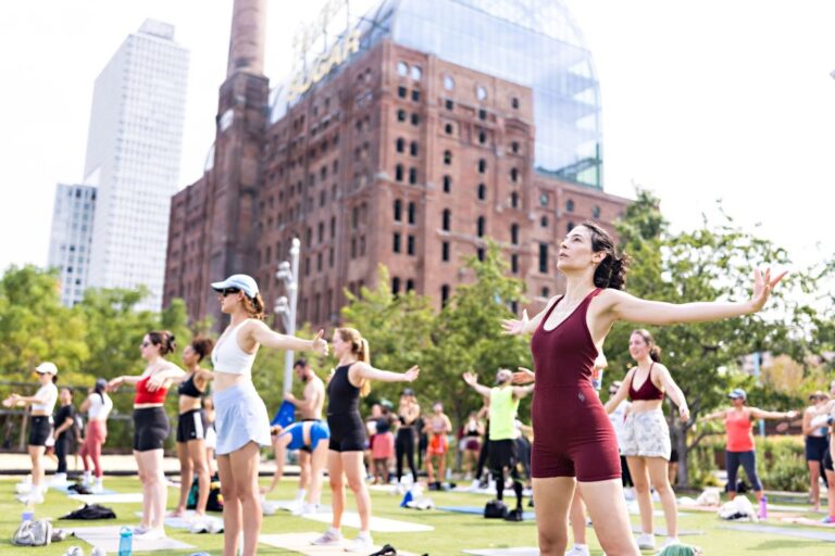 Sunrise yoga, salsa by the water and a pop-up roller rink: Domino Park’s summer runs 17 weeks and most of it is free