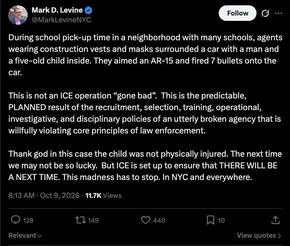 Mark Levine's post on X